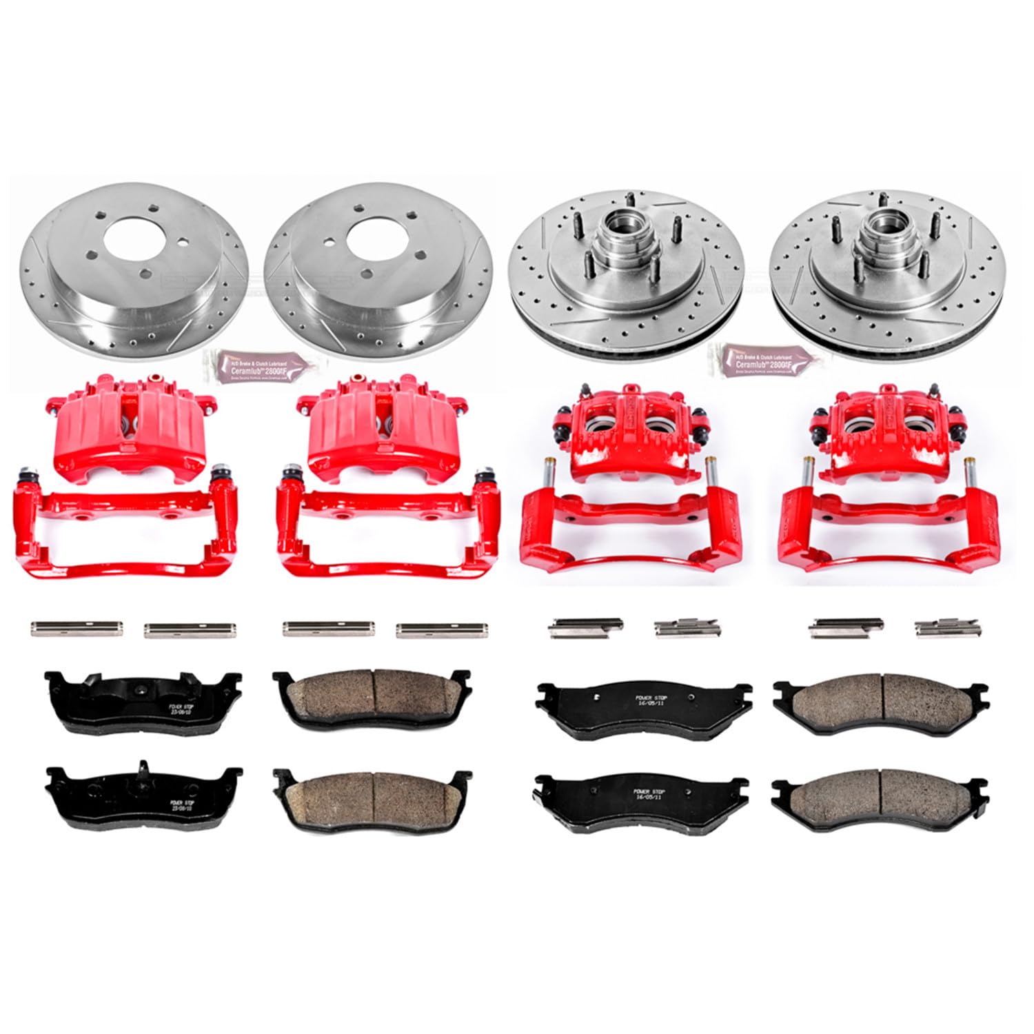 1-Click Performance Brake Kit Power Stop (KC1881) with Calipers For Ford F-150 1999-2000 [Model Specific]