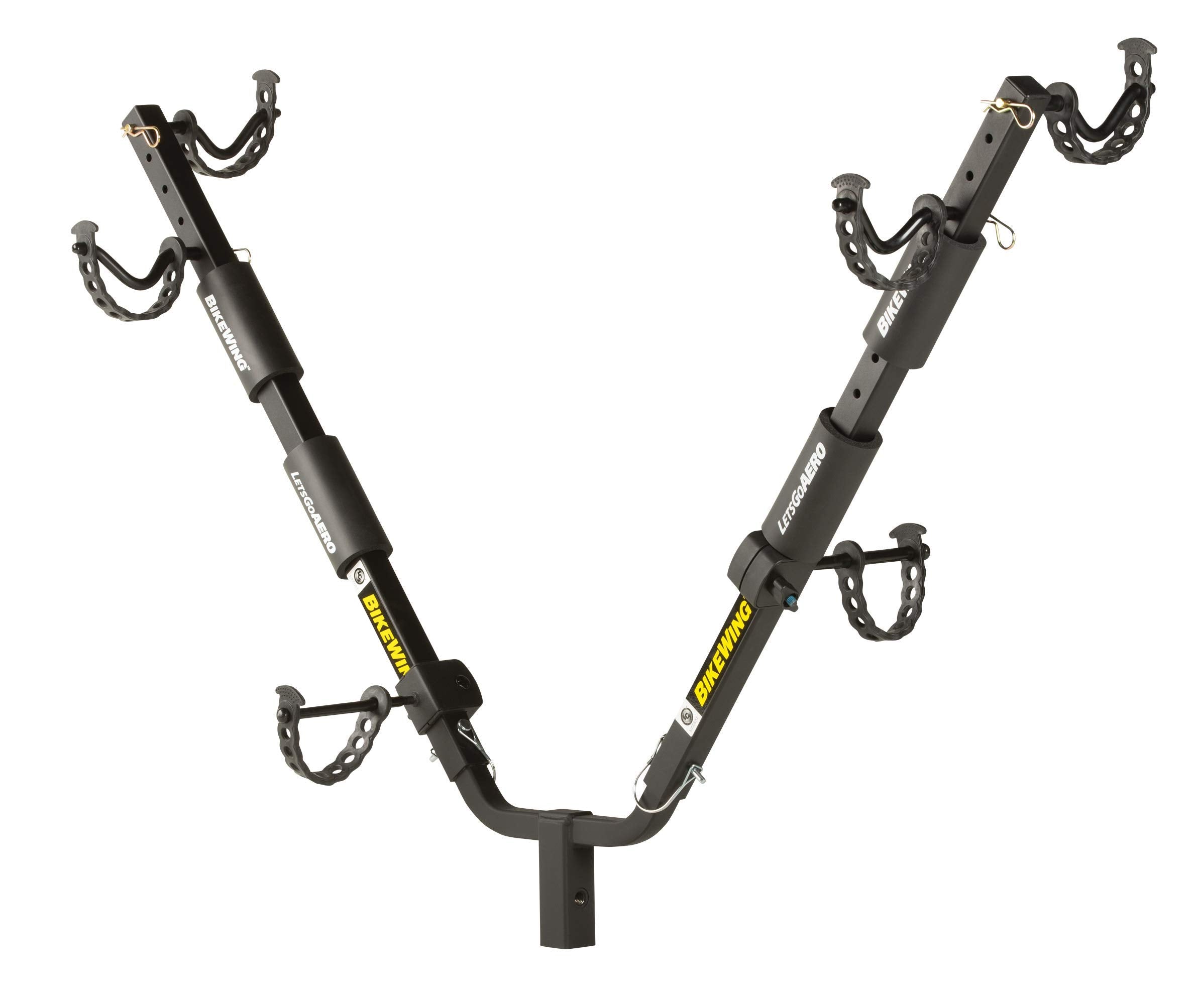 Lippert Double BikeWing Bike Rack Carrier for Trailers and Towing Vehicles, 2 Bikes, Adjustable Wheel Cradles, Sway Control Technology, Fits Most Adult, Kids Bicycle Frames, 80 lbs. Capacity - 731137
