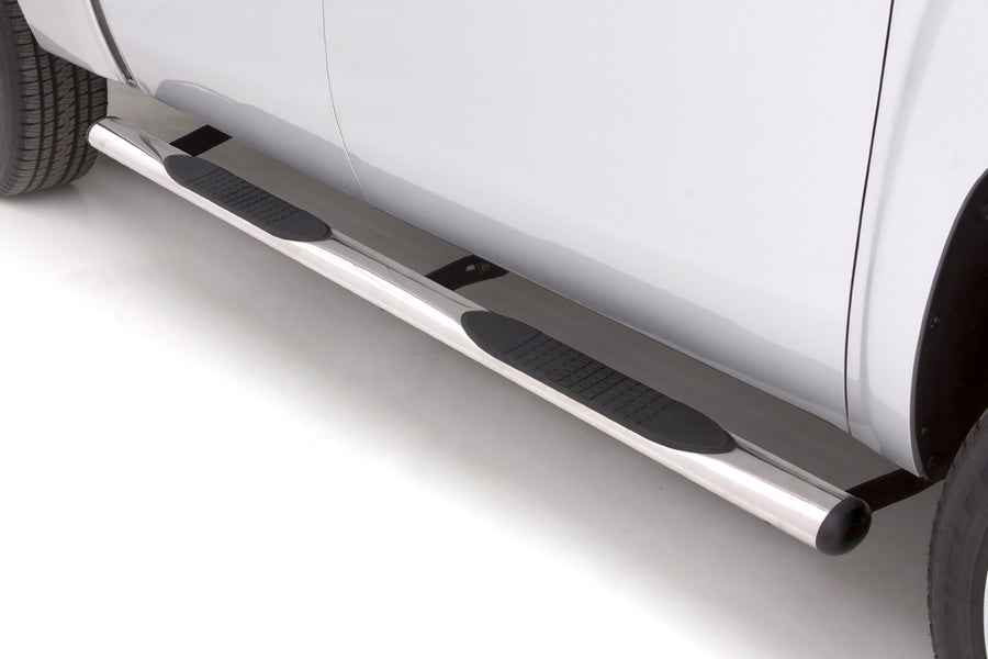 Lund RealTruck 23610545 Black Steel 4" Oval Straight Nerf Bars for 2007-2018 Silverado/Sierra 1500, 2500HD, 3500HD Crew Cab