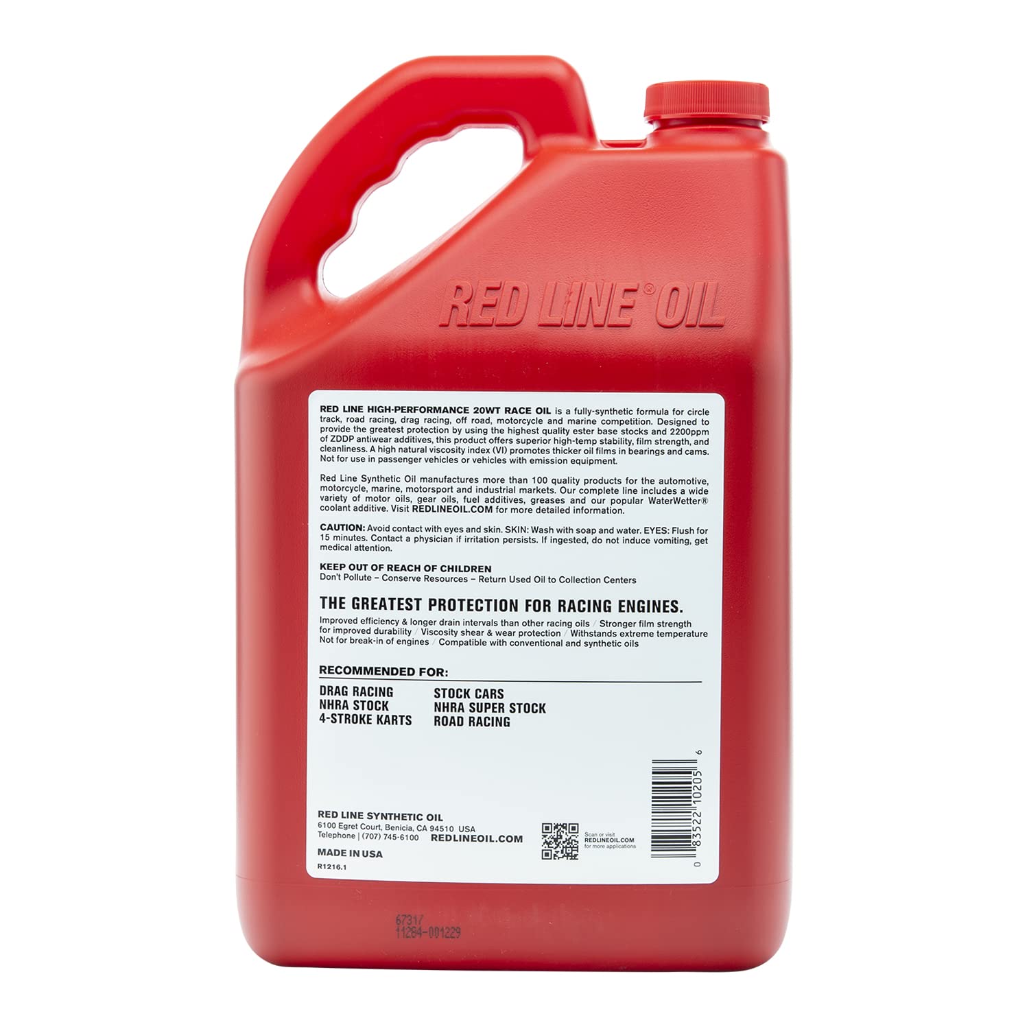 20WT Red Line Synthetic Racing Oil - Gallon