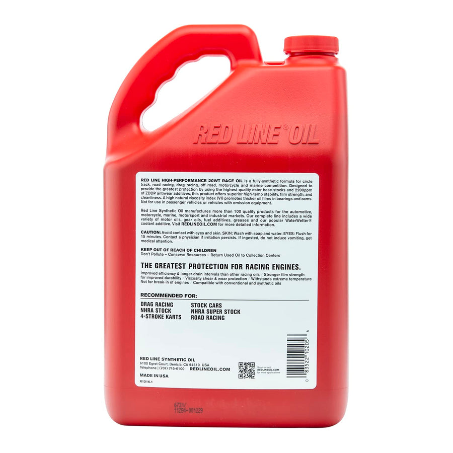 20WT Red Line Synthetic Racing Oil - Gallon