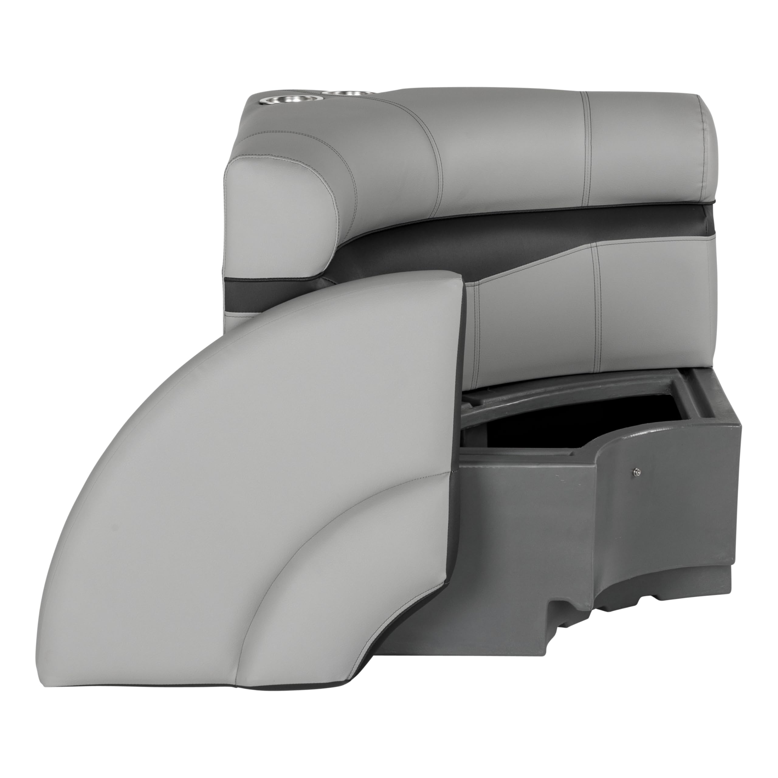 Lippert 32" Square Rockport Series Pontoon Corner Seat, Measures 32" L x 32" W x 30" H, Marine-Grade Vinyl, High-Density Foam, Easy Installation, Fits Most Pontoons, River Rock – 20221094114