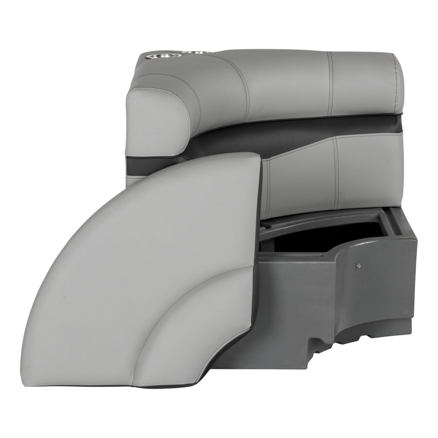 Lippert 32" Square Rockport Series Pontoon Corner Seat, Measures 32" L x 32" W x 30" H, Marine-Grade Vinyl, High-Density Foam, Easy Installation, Fits Most Pontoons, River Rock – 20221094114