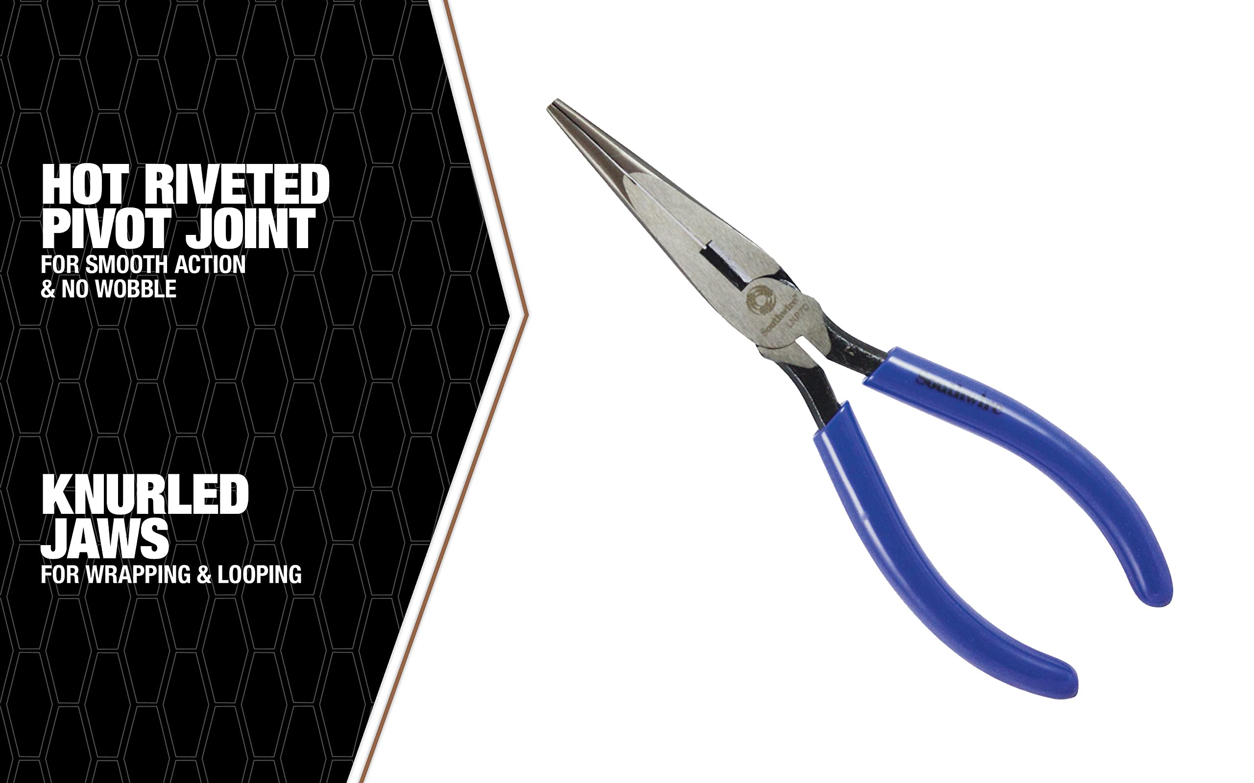 Long-Nose Southwire LNP7D Pliers with Side Cutter and Dipped Handles; 7-Inch