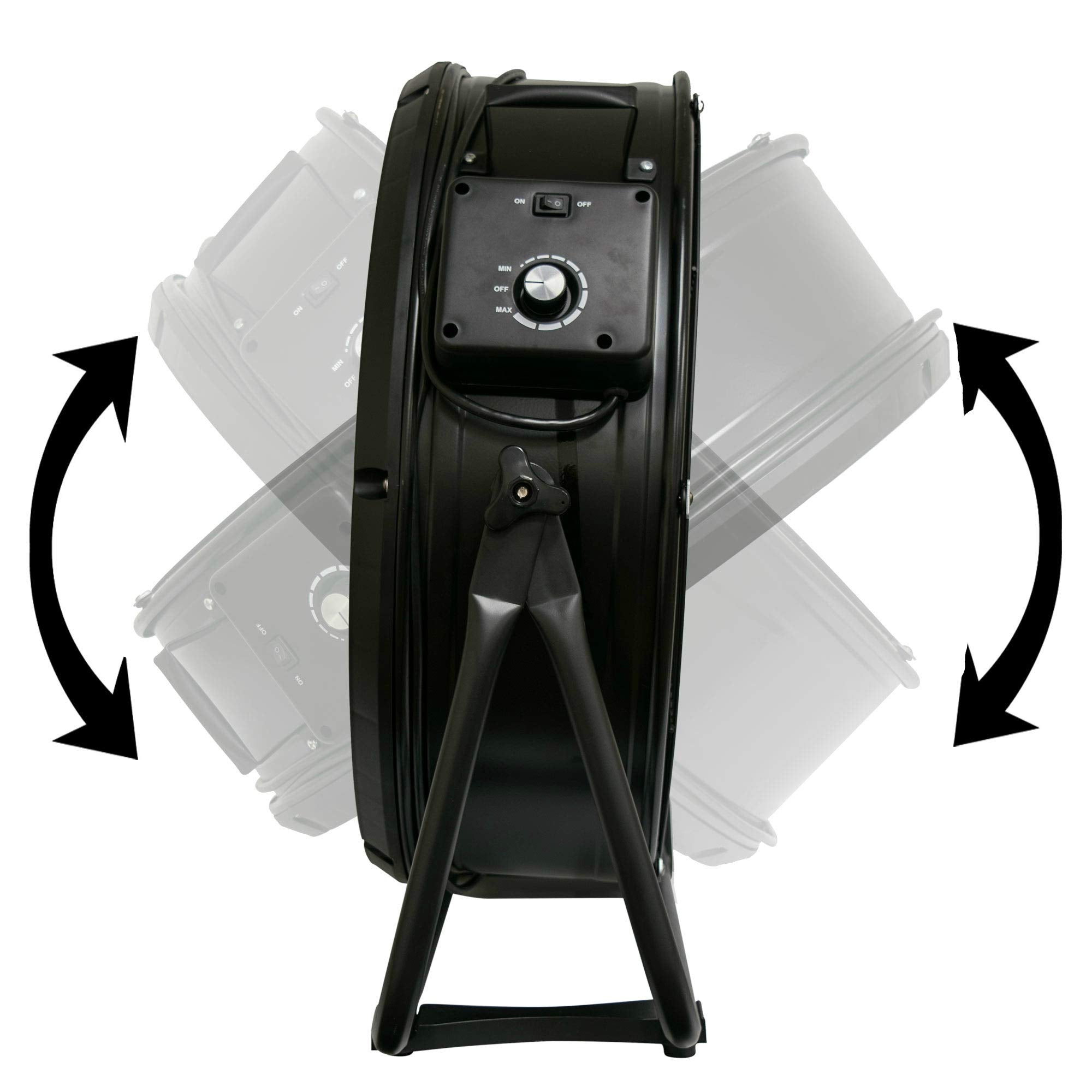 FD-630D XPOWER 1/2 HP 5800 CFM 1.8 Amps Variable Speed Enclosed Brushless DC Motor High Velocity 24” Drum Fan