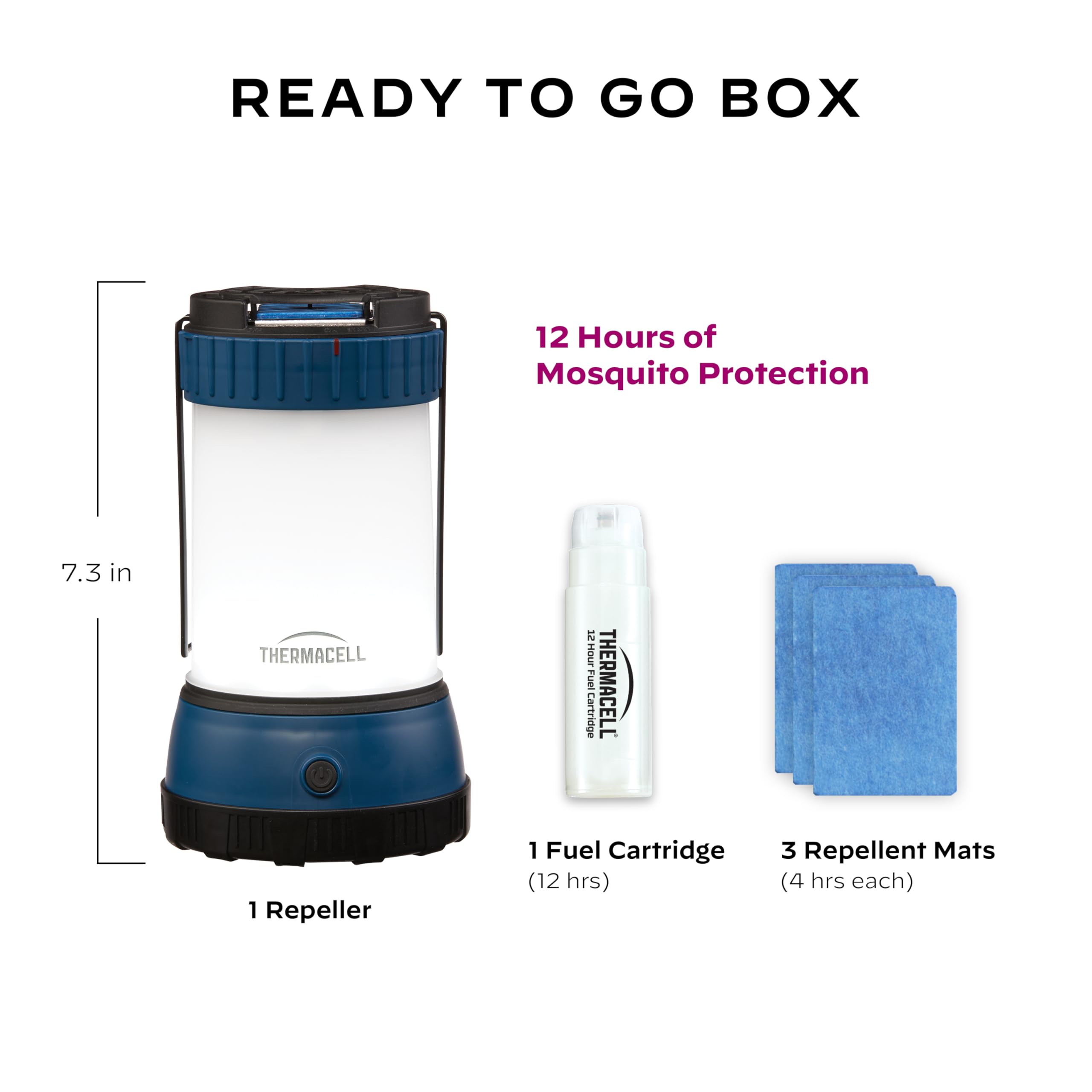 Thermacell Mosquito Repellent Effective LED Lantern for Camping, Includes 12-Hour Refill, No Spray, No Candle Flames, Bug Spray Alternative