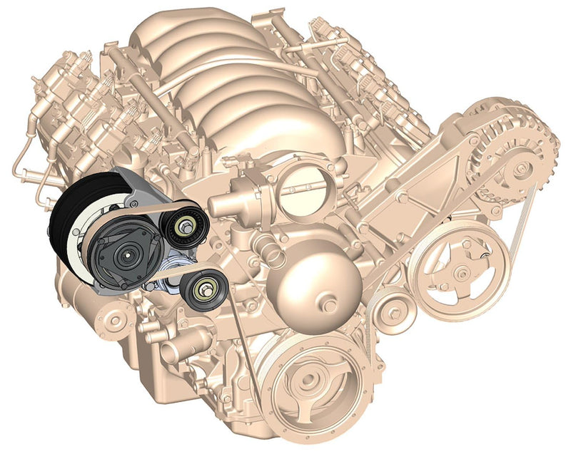 20-140 Holley LS A/C Accessory Drive Kit - Includes R4 A/C Compressor, Tensioner, & Pulleys