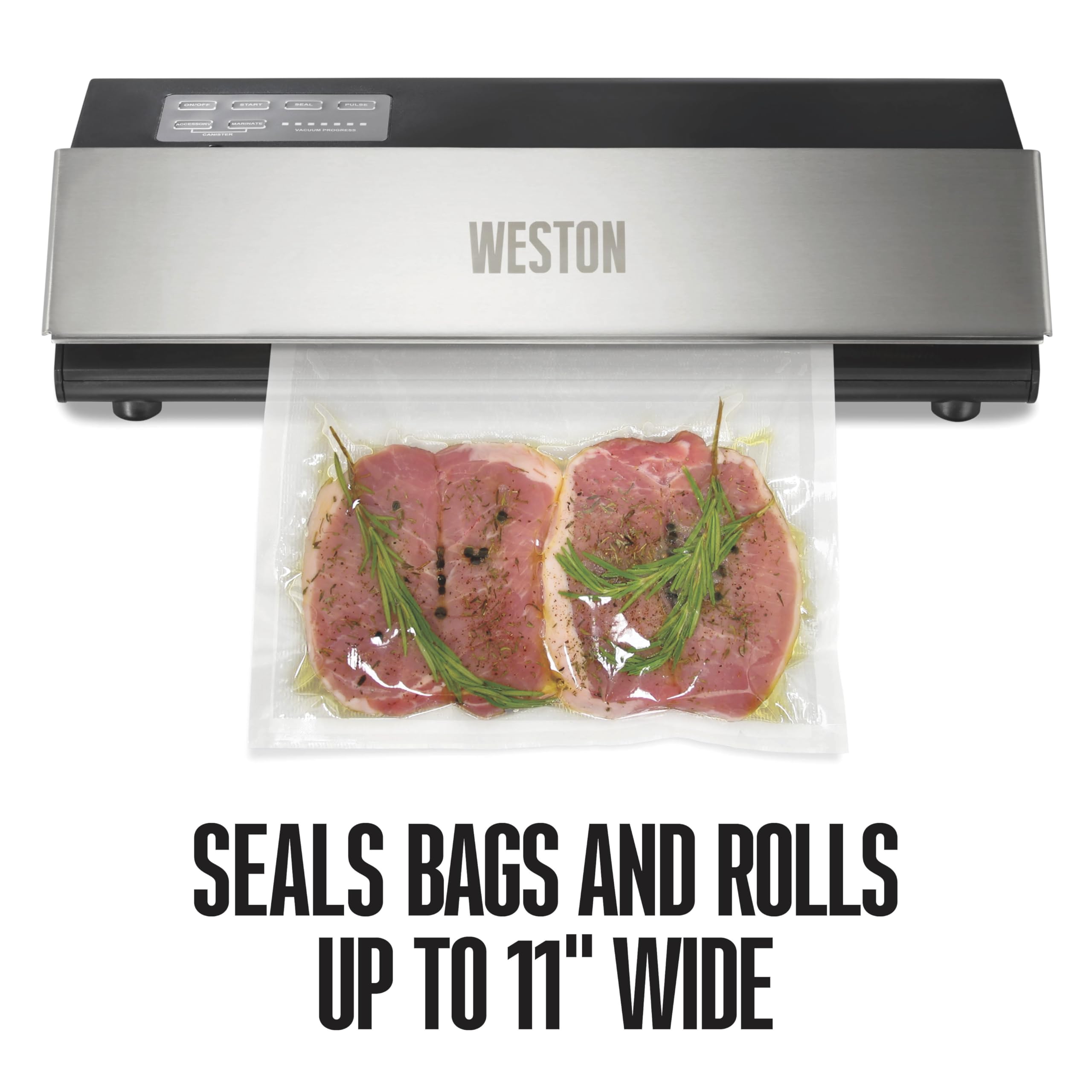 Professional Advantage Weston 65-0501-W Vacuum Sealer, 11", Stainless Steel and Black