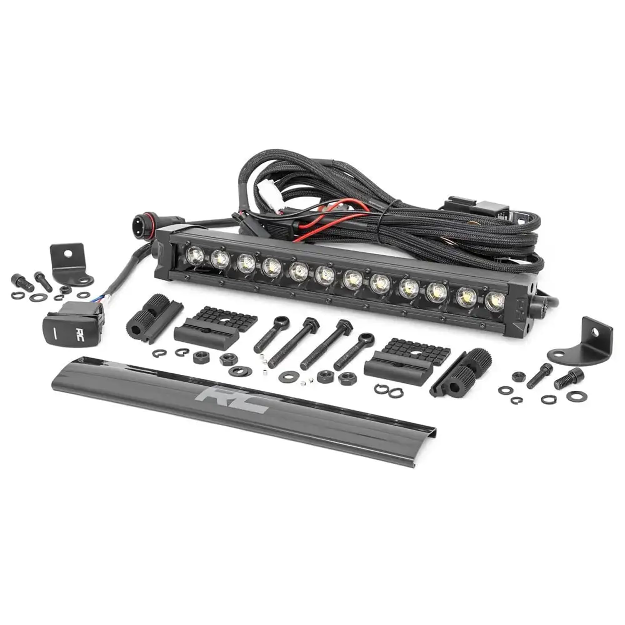 12" Rough Country LED Light Bar with Amber DRL - 60W, 4,800 Lumens, Spot Focus Beam, Waterproof Off-Road Lighting for UTV, ATV, Jeeps, Truck