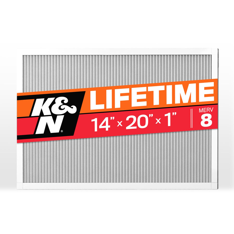 K&N HVAC Furnace Air Filter 14X20X1, Lasts a Lifetime, Washable, Merv 8, the Last Filter You Will Ever Buy, Breathe Safely at Home or in the Office, HVC-8-11420