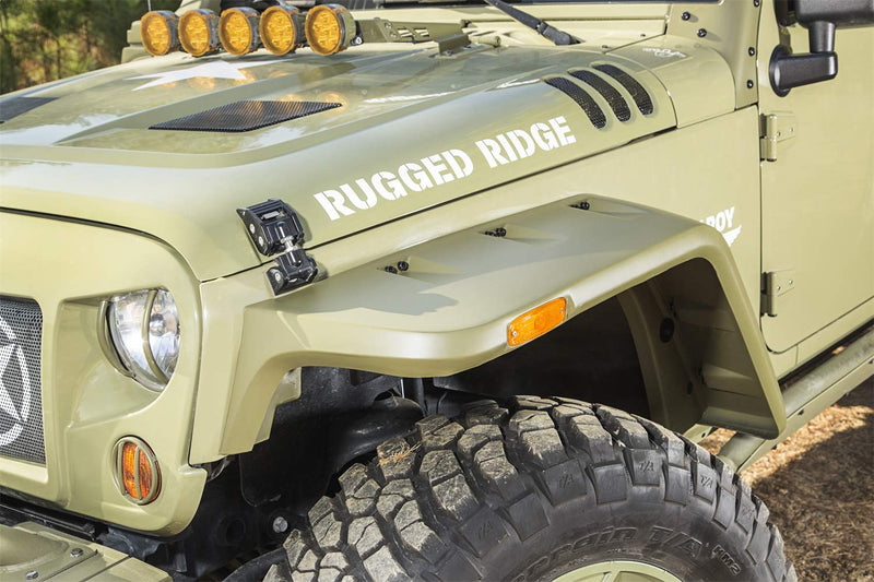 Hurricane Fender Flare Kit Rugged Ridge for Jeep Wrangler JK | 11640.25 | Fits 2007-2018 Jeep Wrangler JK