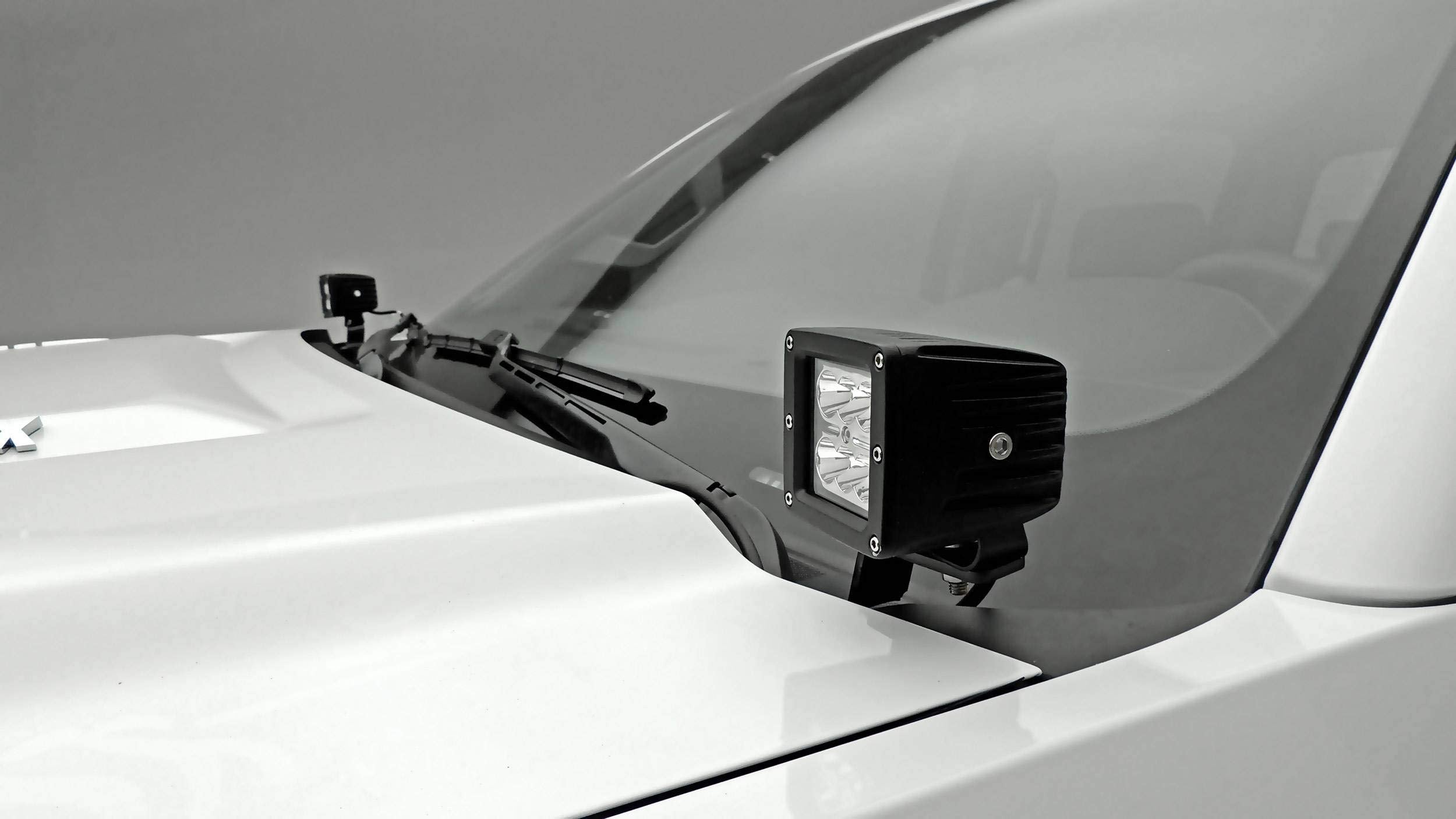 ZROADZ LED Mounting Bracket Ditch Hood Hinge - Compatible w/ 2015-2019 Chevy Silverado 2500 3500 - to Mount (2) 3 Inch LED Pod Lights - Mild Steel Gloss Black - Bolt-On Easy Installation - PN #Z361221