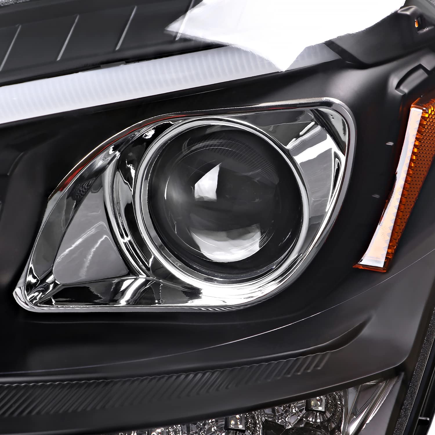 Matte Black SPEC-D TUNING Projector Headlights with LED Sequential Turn Signals Compatible with 2009-2011 Mercedes Benz W164 ML320, Left + Right Pair Headlamp Assembly