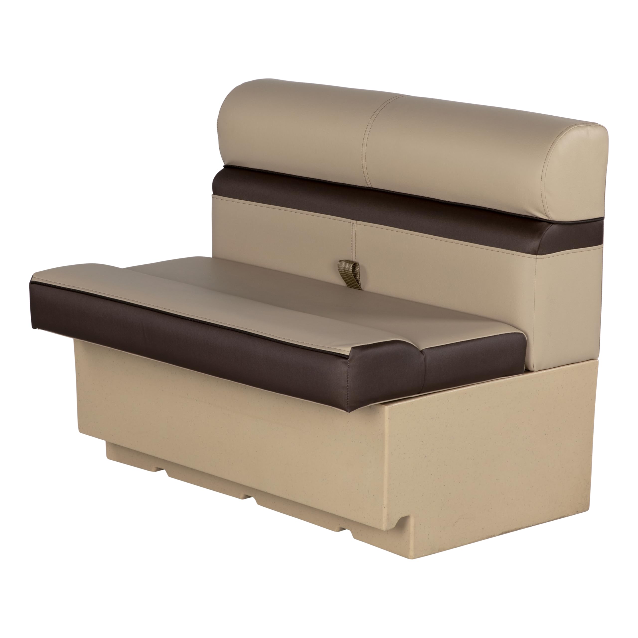 Rockport Series Lippert 36" Straight Pontoon Bench Seat, Measures 36" L x 26" W x 30" H, Marine-Grade Vinyl, High-Density Foam, Easy Installation, Fits Most Pontoons, Sand – 20221094083