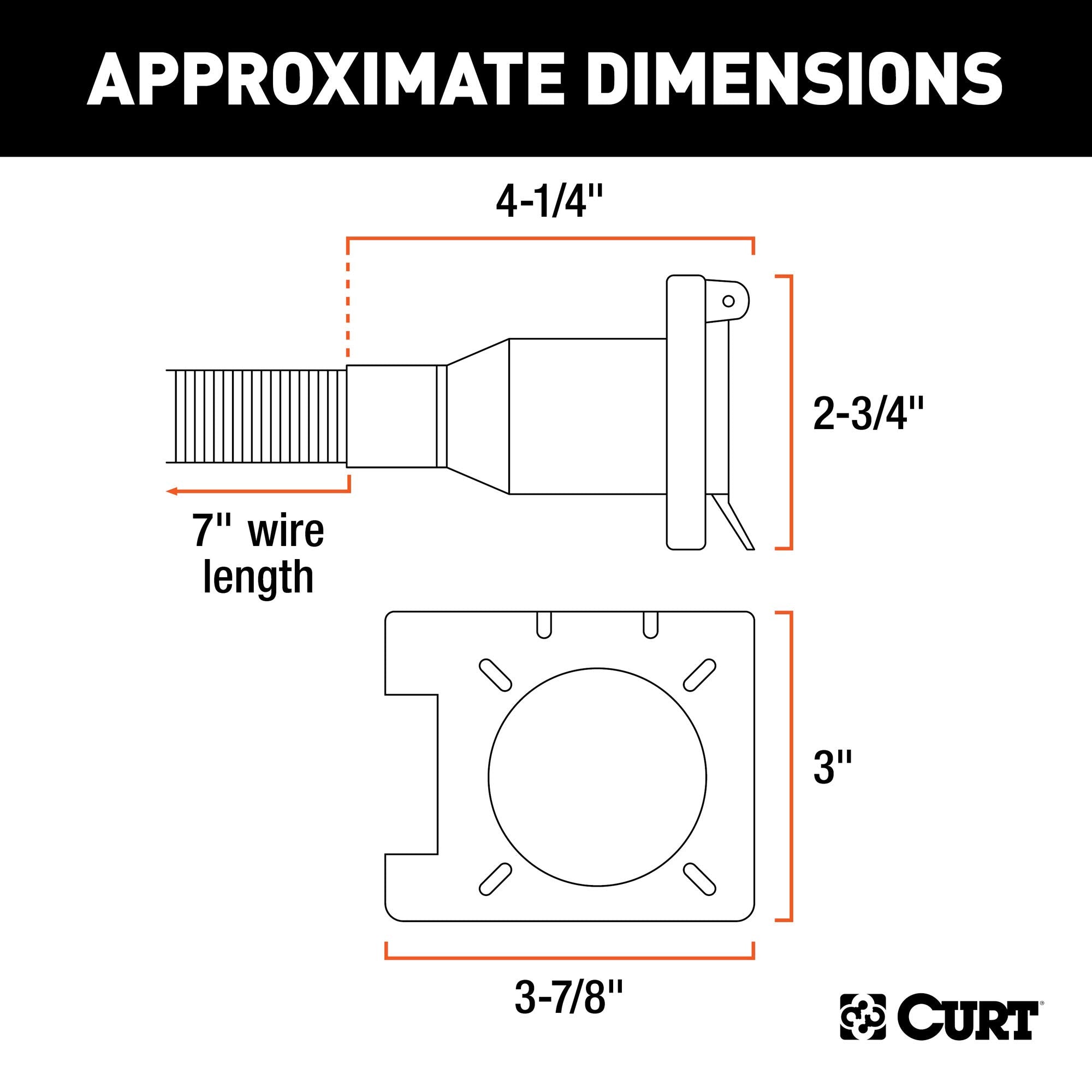 CURT Dual-Output 55664 Vehicle-Side 6-Pin, 4-Pin Connectors, Factory Tow Package and USCAR Socket Required