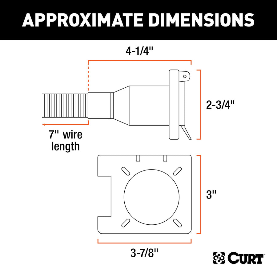 CURT Dual-Output 55664 Vehicle-Side 6-Pin, 4-Pin Connectors, Factory Tow Package and USCAR Socket Required