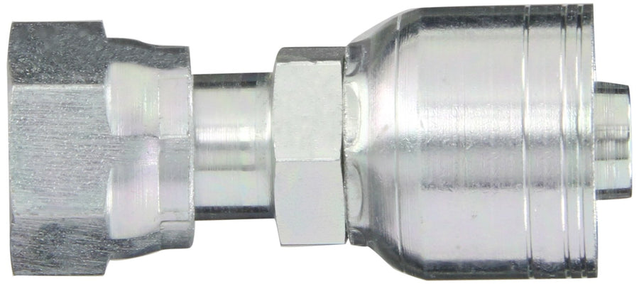 Eaton Weatherhead WeatherGRIP 10Z-S70 Low Carbon Steel Hose Crimp Fitting, Straight Swivel, SAE 10 Hose Size x 5/8" Female For-Seal