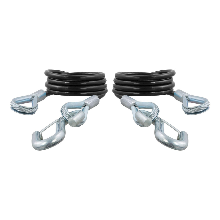 CURT 80136 Trailer Safety Cables, 43-7/8-Inch Vinyl-Coated, 3/8-In Snap Hooks, 2-Pack, 3,500 lbs Break Strength