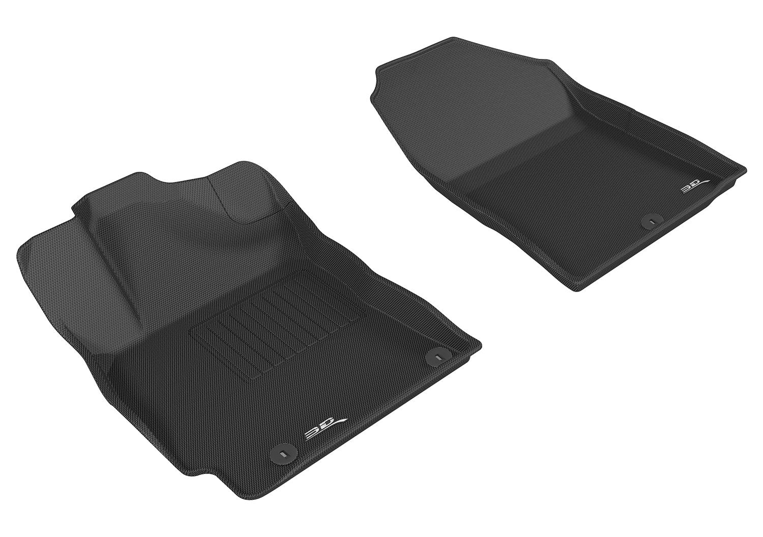 3D MAXpider Kagu Custom Fit Floor Mat (Black) Compatible with Hyundai Elantra Sedan 2017-2020 - Front Row