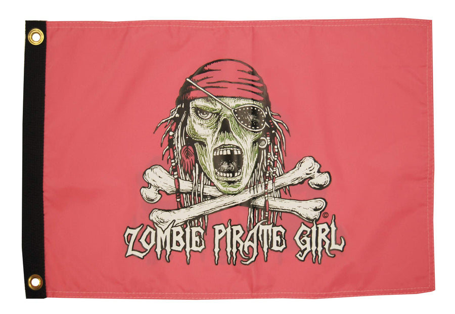 Zombie Pirate Girl Flag TAYLOR MADE PRODUCTS for Boats, Pools and Docks 12" x 18"