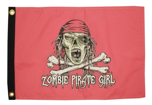 Zombie Pirate Girl Flag TAYLOR MADE PRODUCTS for Boats, Pools and Docks 12" x 18"