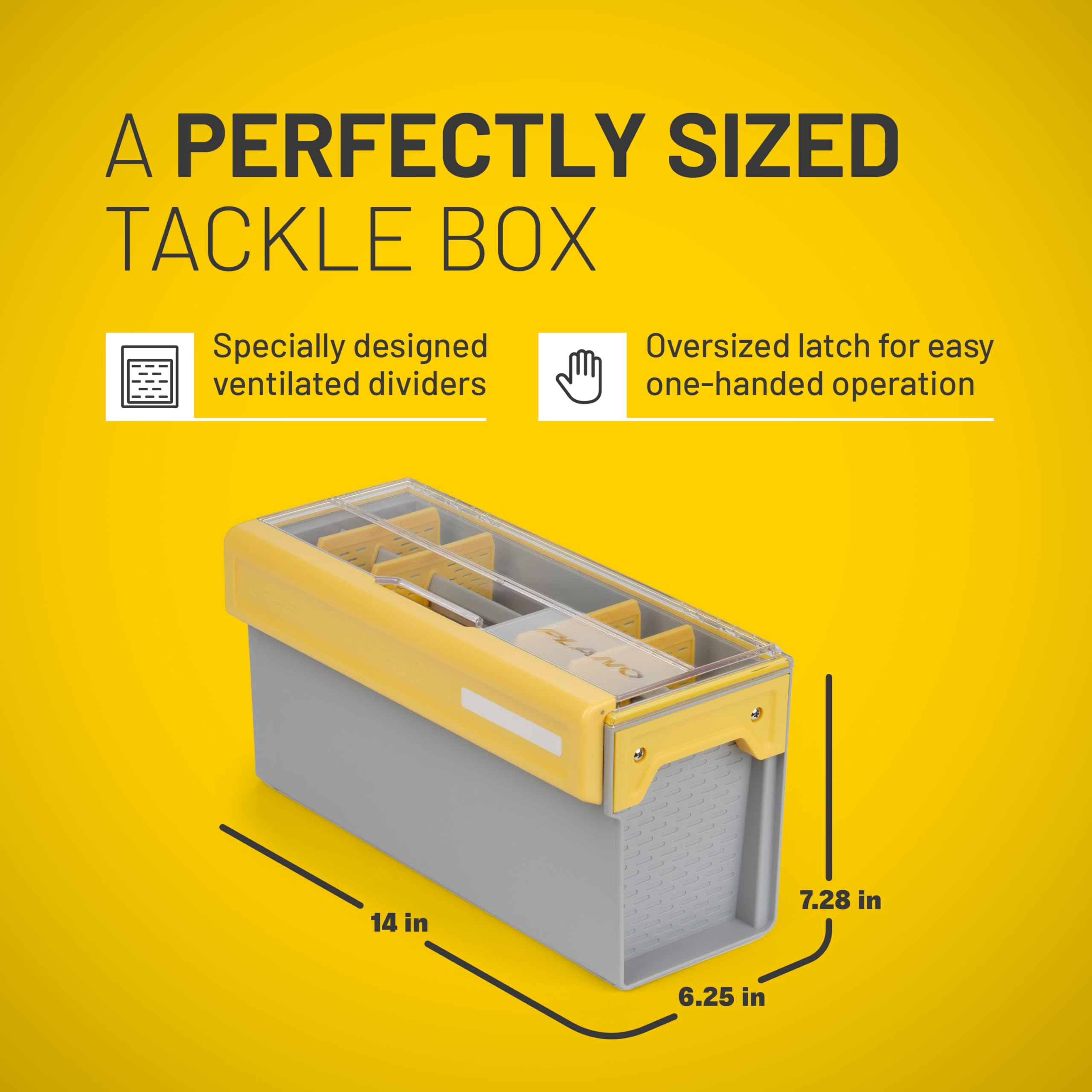 Plano EDGE Tackle Utility Box Premium Spinnerbait, Clear and Yellow, Rust-Resistant Storage, Waterproof Tackle Tray Organizer for Buzz Baits, Swimbaits, and Crankbaits