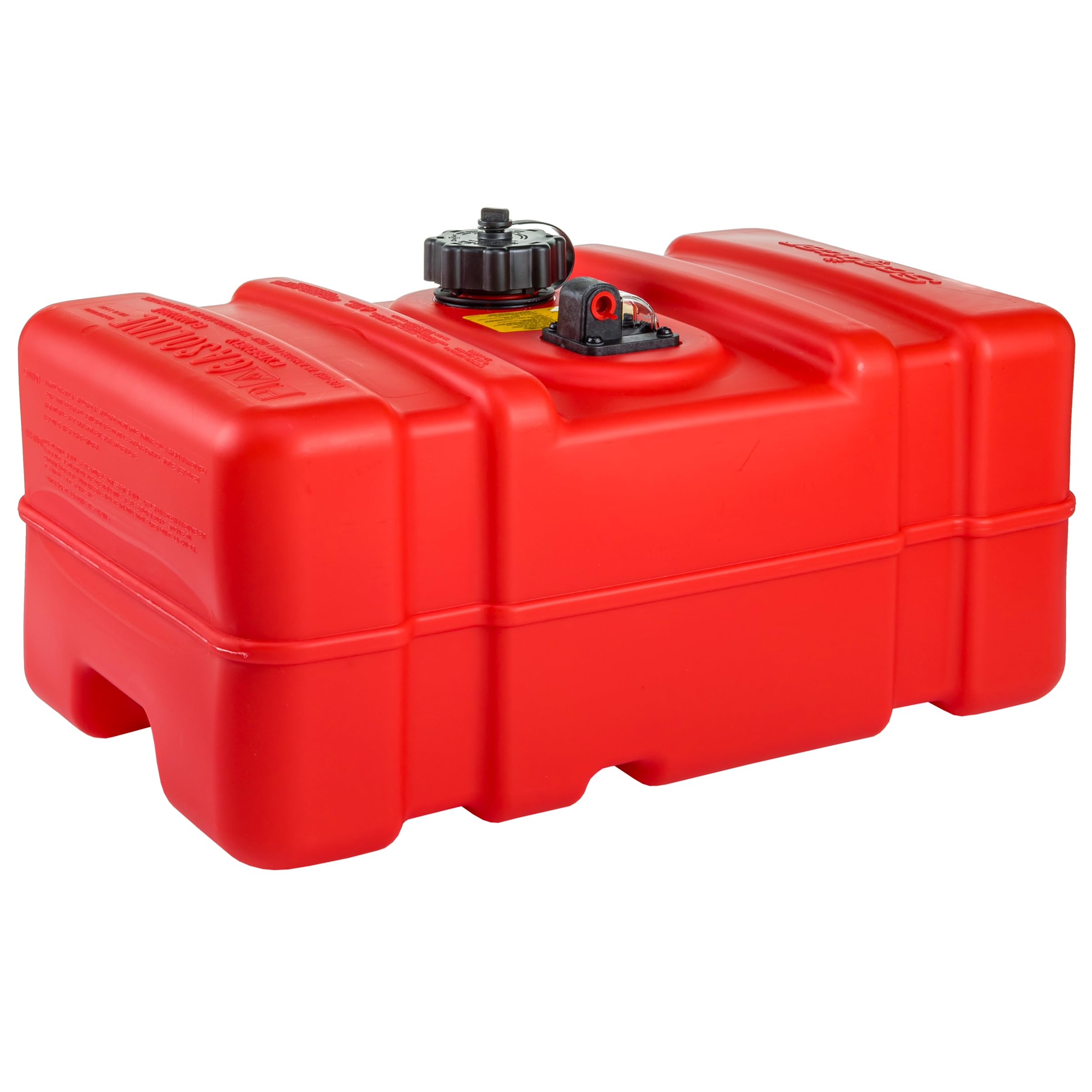 Marine Gas Can Scepter 9 Gallon Portable, Boat Fuel Tank, 2-Way Vented Cap, Built-In Fuel Gauge and Pick-Up, Handles, EPA & CARB Compliant, Rectangular, 22.9"L x 14.3"W x 11.5"H (08667)