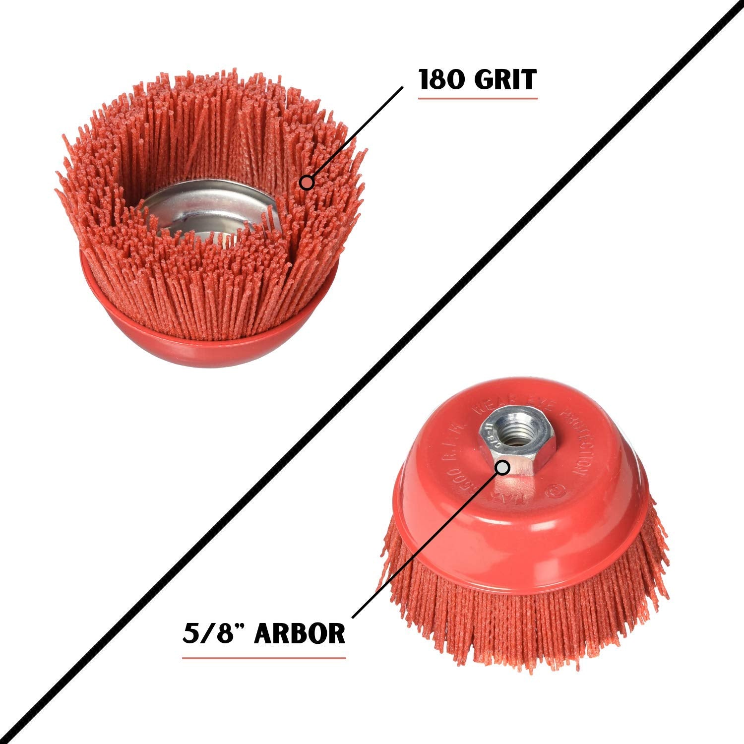 180 Grit Nylon Bristle Cup Brush - AL's Liner 4 Inch - Safe for Use on Metal, Wood, Aluminum and Plastic Surfaces (TOOR4)