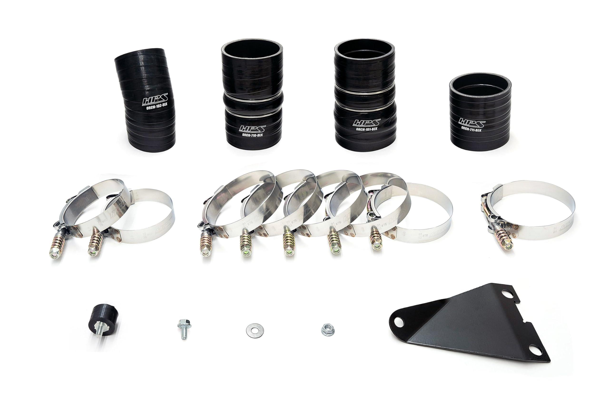 HPS Performance Intercooler Charge Pipe Kit Black Cold Side and Hot Side Compatible for 2003-2007 Ford F250 F350 F450 F550 Superduty Powerstroke 6.0L Diesel Turbo, 17-145WB