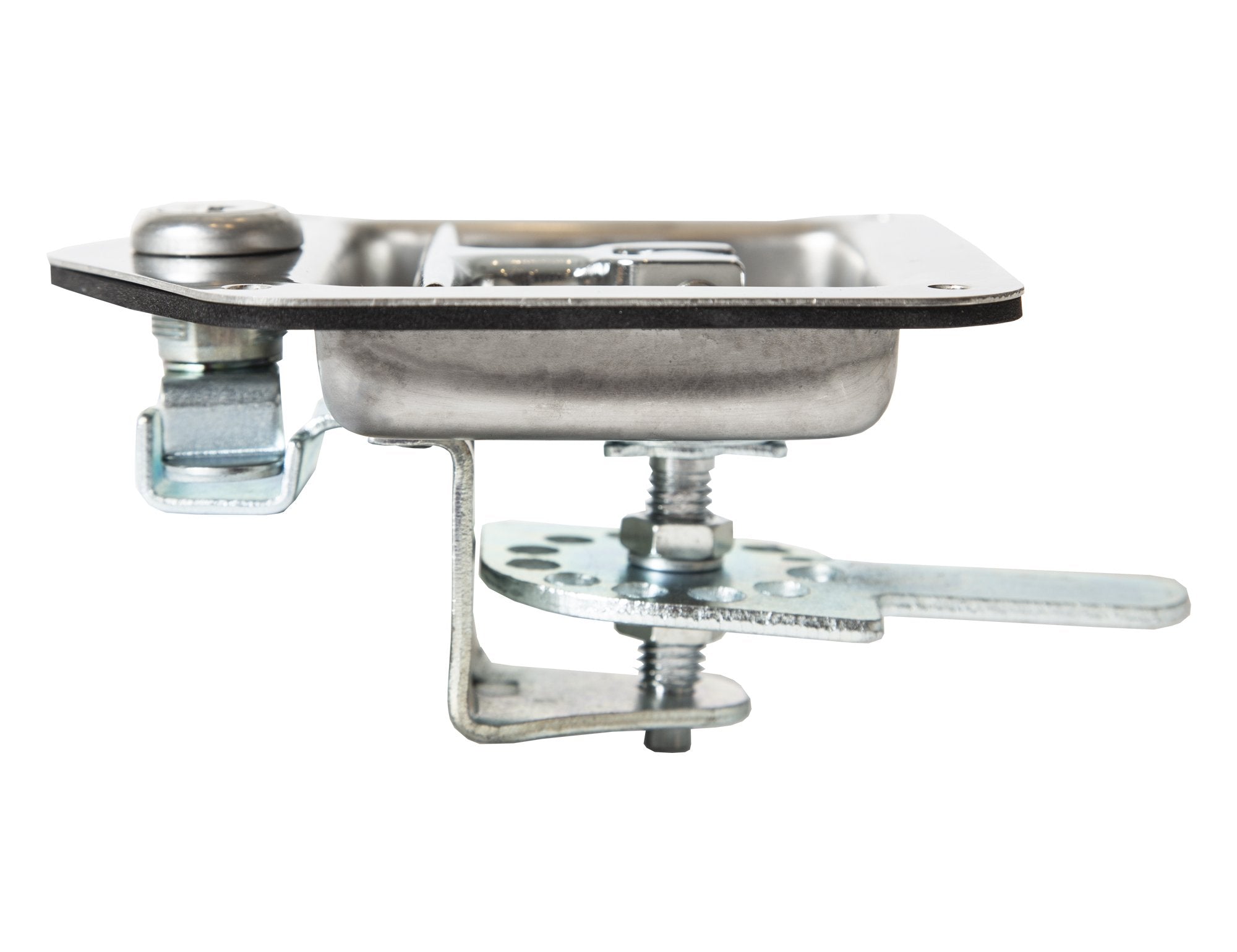 Buyers Products T-Handle L8815 Locking Single Point Latch With Gasket, With 2 Keys, Polished Stainless Steel, For Truck Bed Tool Boxes, Trailer Doors, RVs, Campers, Truck Cap Latch