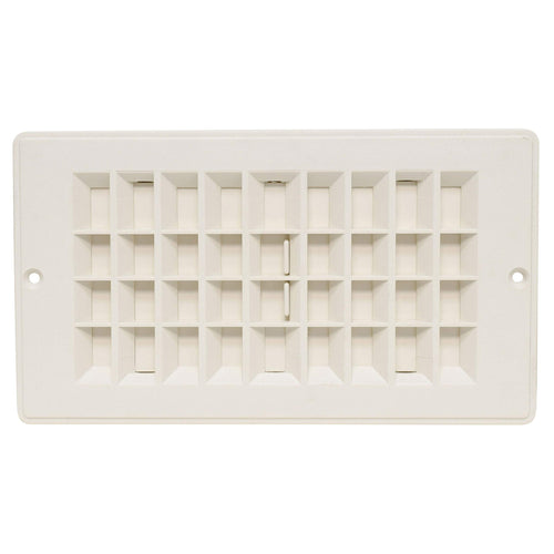 A10-3364VP Valterra Dampered Heating and A/C Floor Register - 4" x 8", Off White