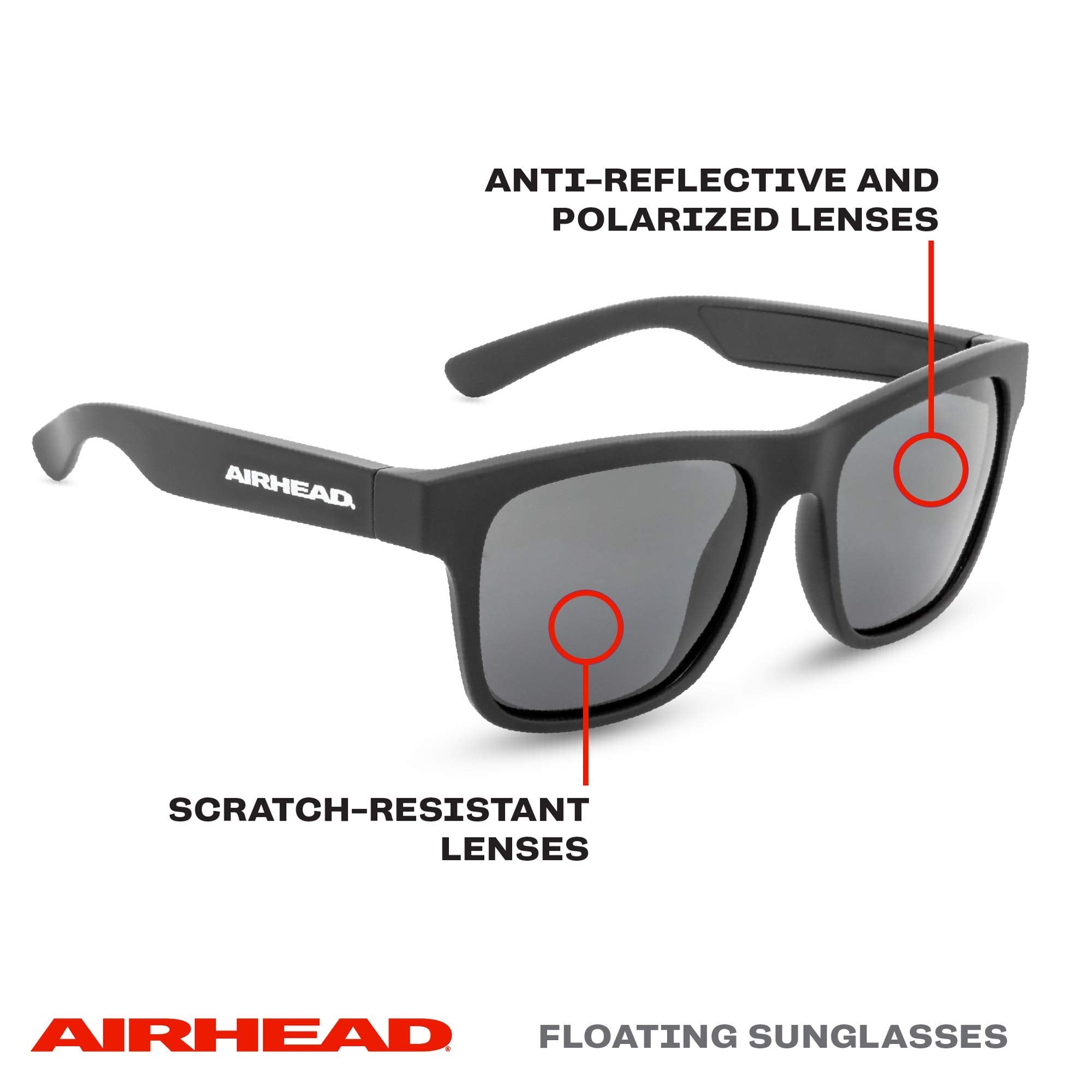 Classic AIRHEAD Round Sunglasses, Black, Adult