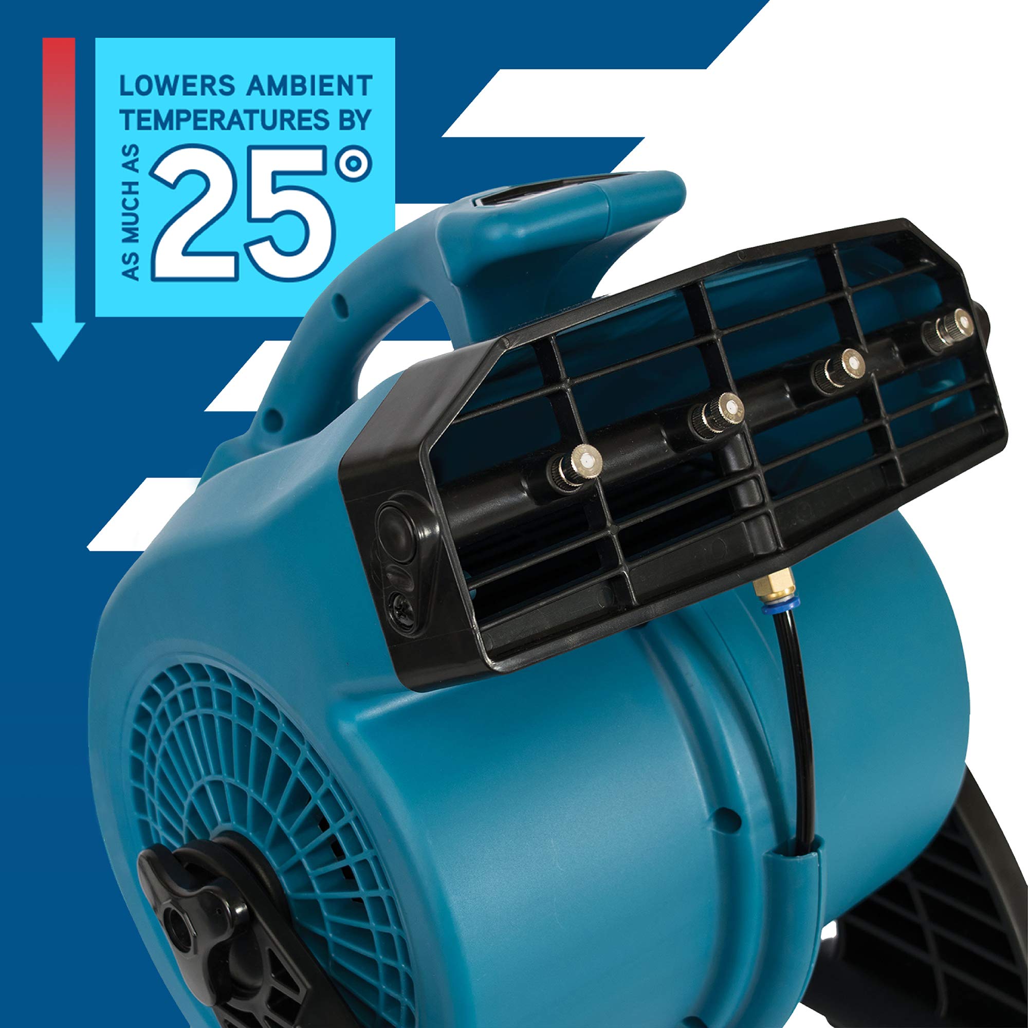 XPOWER FM-48 Misting Fan, Outdoor Cooling, Heavy Duty, Powerful, High Velocity, 3-Speed, Ideal for Camping, Patios, Picnics, & More