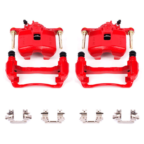 Power Stop Pair of High-Temp Red Powder Coated Calipers Front For Honda Civic 1993-1995, Honda Civic del Sol 1994-1997 [Model Specific]