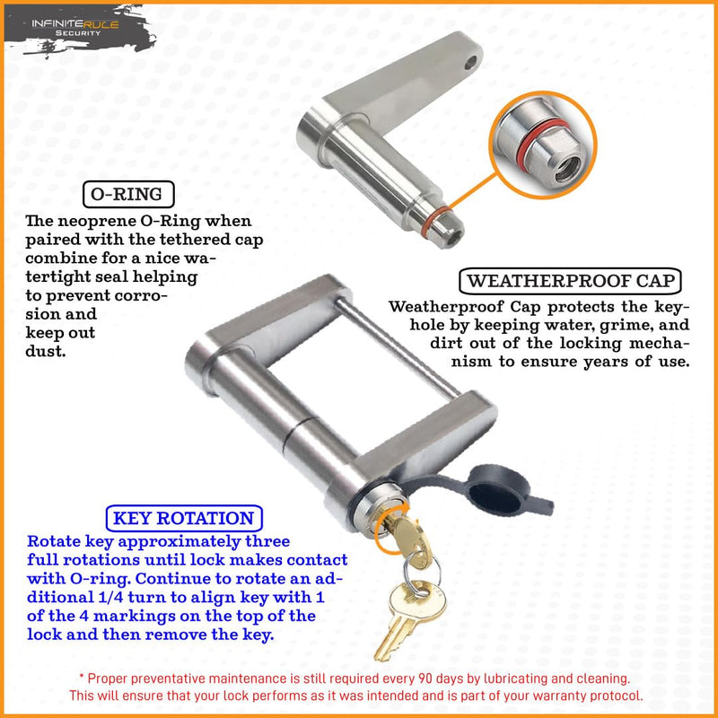 Deep Trailer Latch Lock for 3-1/8" Trailer Coupler Latch | InfiniteRule Security 61114