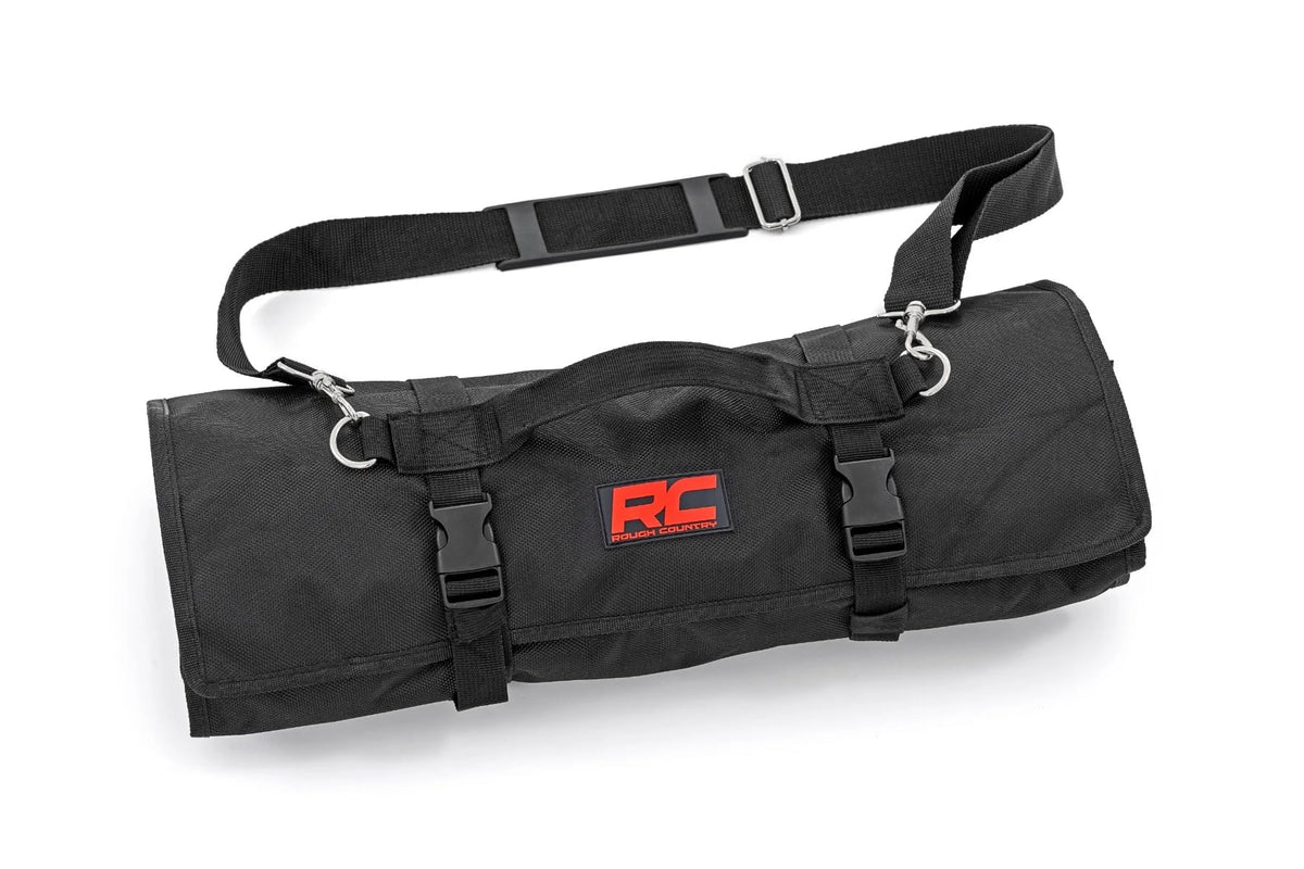 Rough Country Tool Bag Easy Roll-up for UTV and Off Road Vehicles - Water Resistant, 35 Tool Slots, 38" x 18.5"