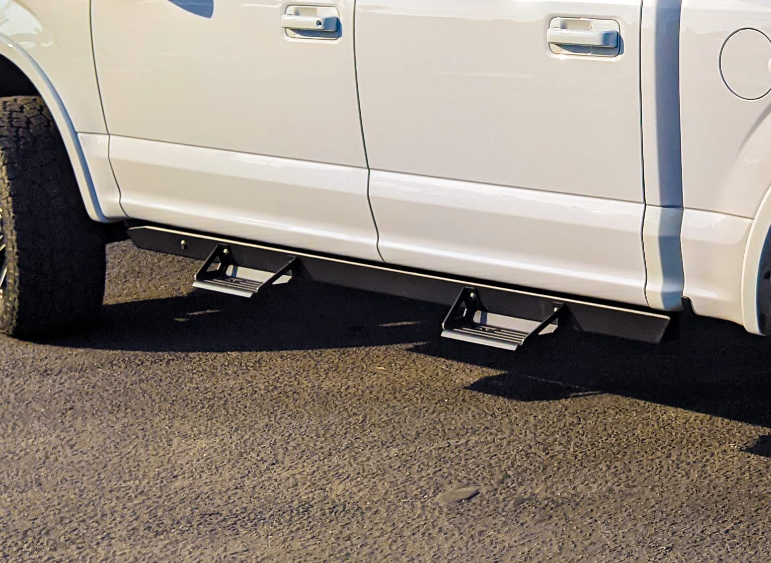 ICI Side Steps Aluminum Compatible with Ford 2015-2022 F150; 2017-2022 Raptor; 2017-2022 Super Duty F250/350/450 Crew Cab: Alumilite Step Rails