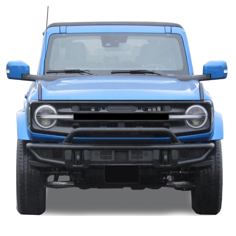 Armour Black Horse Tubular Light Duty Front Bumper Matte Black Compatible with 2021-2024 Ford Bronco-AFB-FB22LD