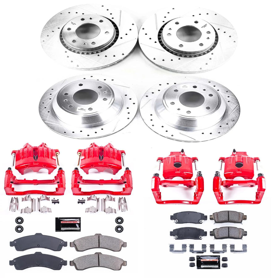 Power Stop Z23 KC2062A Evolution Sport Front & Rear Brake Caliper Kit- Brake Rotors, Brake Pads and Brake Calipers For Saab 9-7x 2005 [Model Specific]