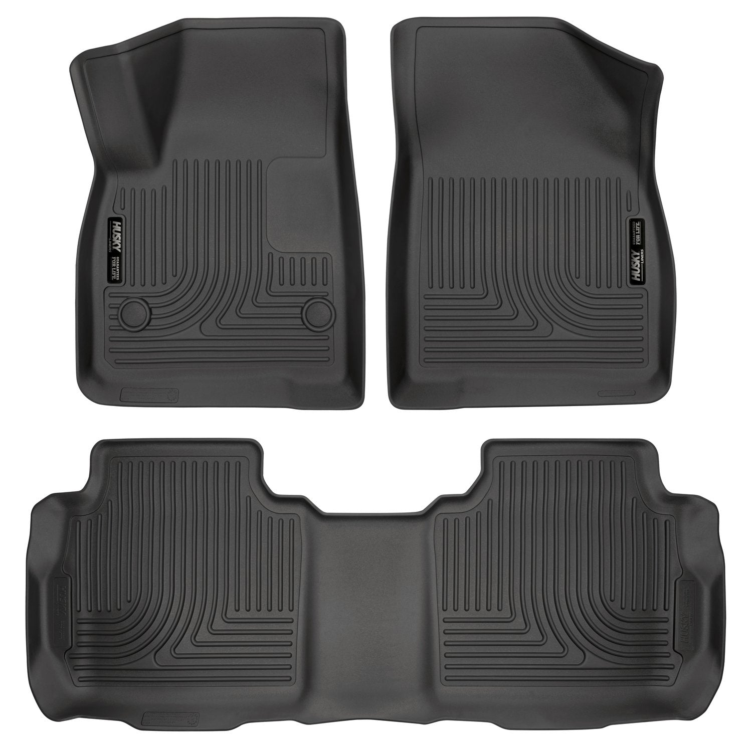 Weatherbeater Husky Liners Floor Mats | Fits 2019-2025 Chevrolet Blazer; 2017-2025 Cadillac XT5; 17-23 GMC Acadia | Front & 2nd Row, 3-pc Black - 99141