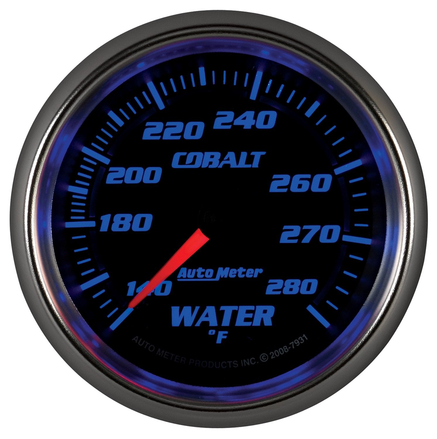 Auto Meter Cobalt 2-5/8" 140-280 Degree F Mechanical Water Temperature Gauge 7931