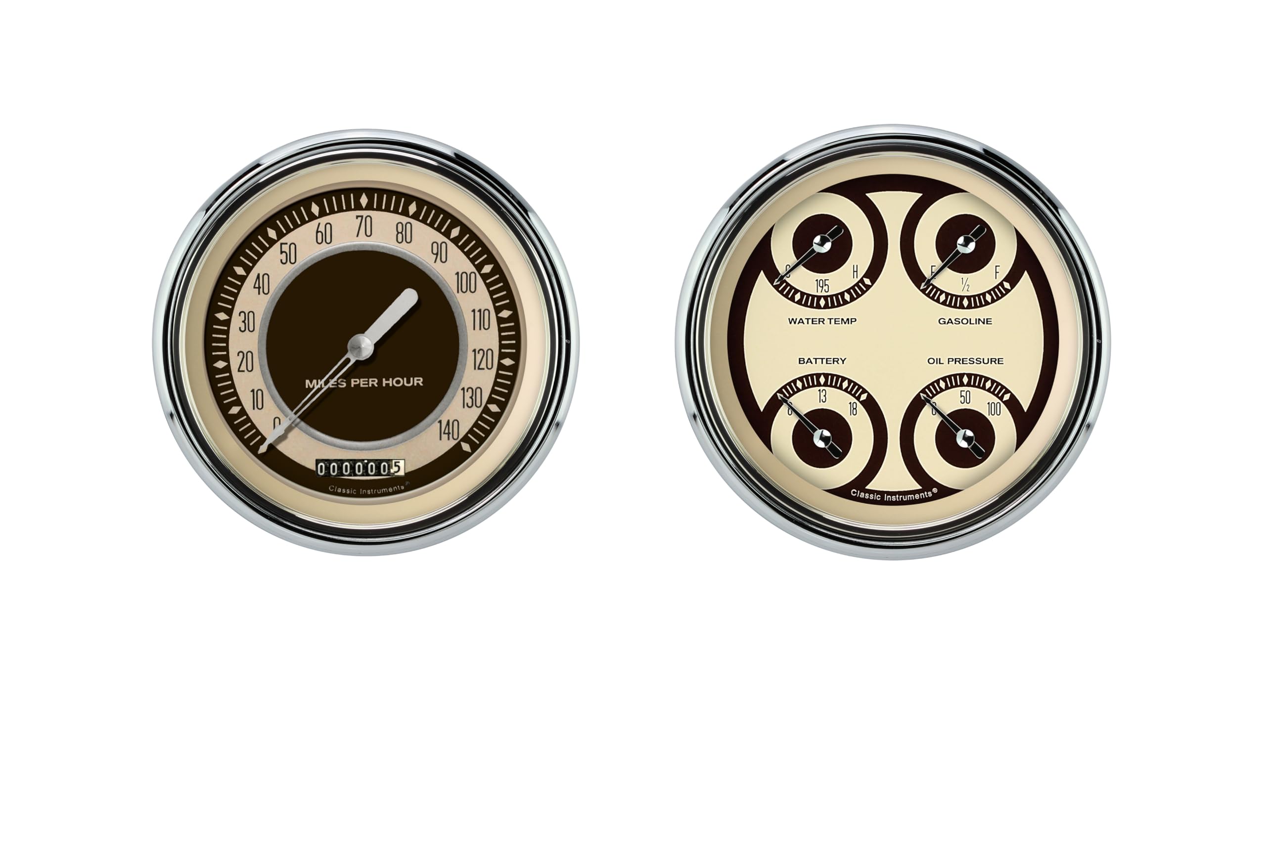 Classic Instruments Nostalgia CT47NT52-LS Gauge Package LS Swap Speedometer and Quad Gauge Fits 1947-1953 Chevy Truck