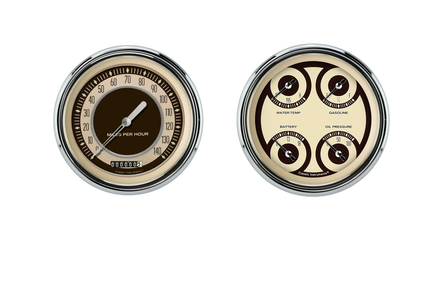 Classic Instruments Nostalgia CT47NT52-LS Gauge Package LS Swap Speedometer and Quad Gauge Fits 1947-1953 Chevy Truck