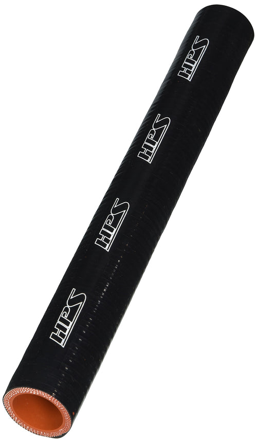 HPS Silicone HTST-112-BLK High Temperature 4-ply Reinforced Tube Coupler Hose, 90 PSI Maximum Pressure, 12" Length, 1-1/8" ID, Black