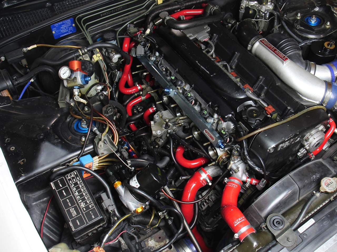 Red HPS Silicone Radiator Heater Hose Kit Skyline GTR R32 RB26DETT Coolant Upper Lower 57-1782-RED