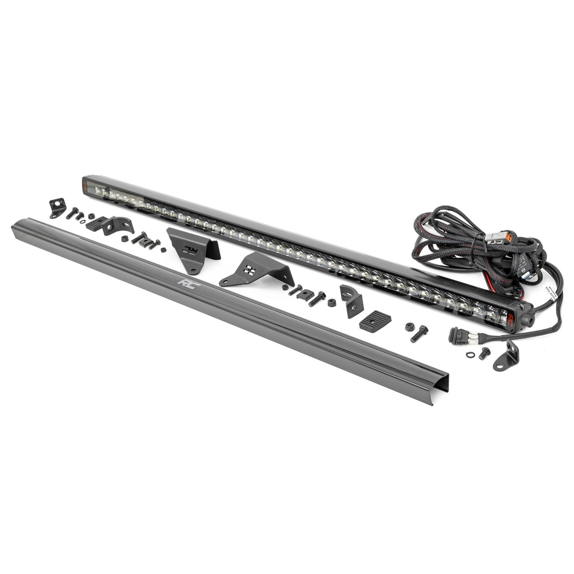 40" Rough Country LED Light Bar Kit for Ford Bronco (2021-2025) - Upper Windshield Mount, 210W Spectrum Series, 18,900 Lumens, Combo Spot & Flood Beam