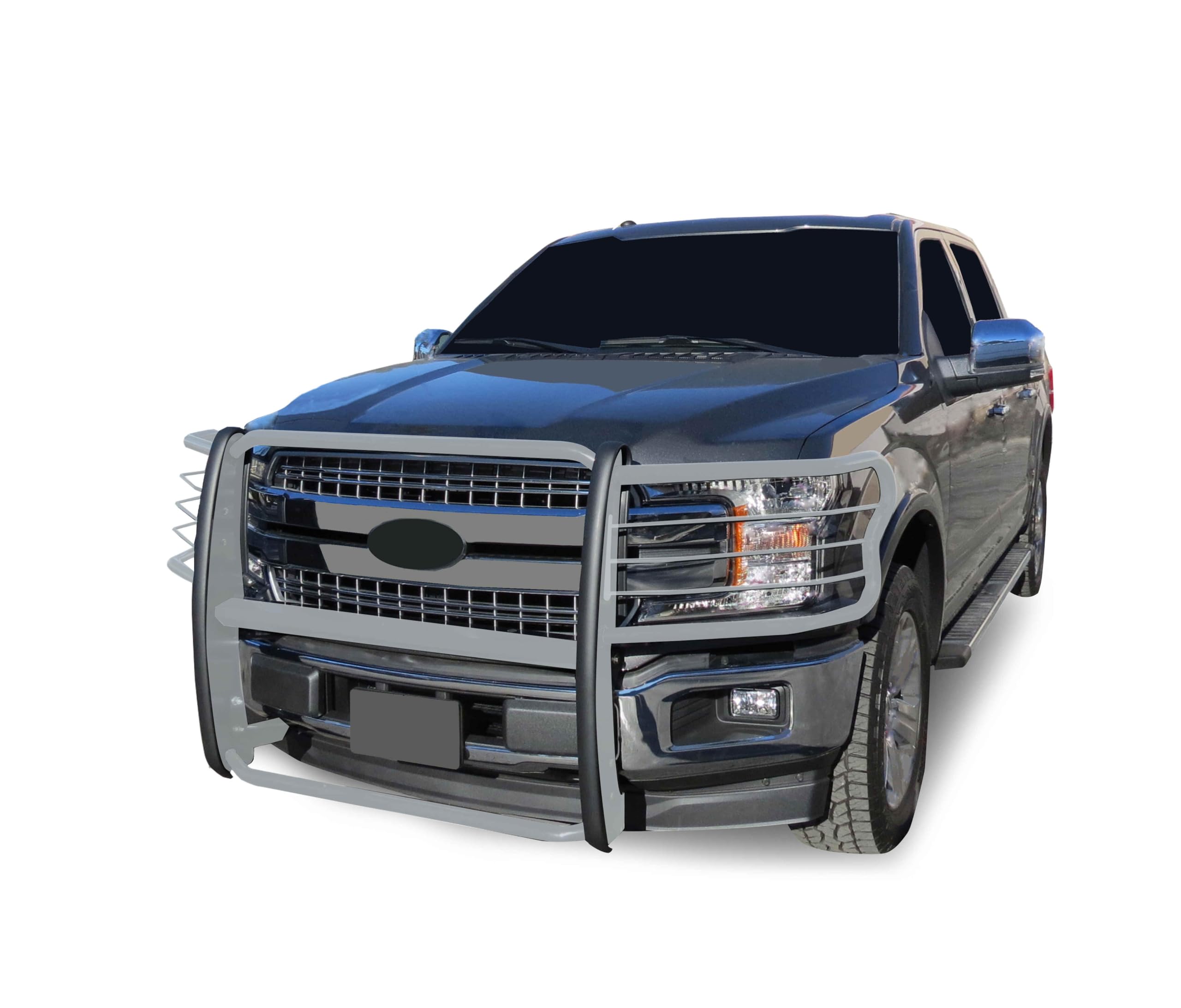 Bumper Guard Black Horse Grille brush Modular Stainless Steel Compatible with 2015-2024 Ford F-150-17FP32MSS