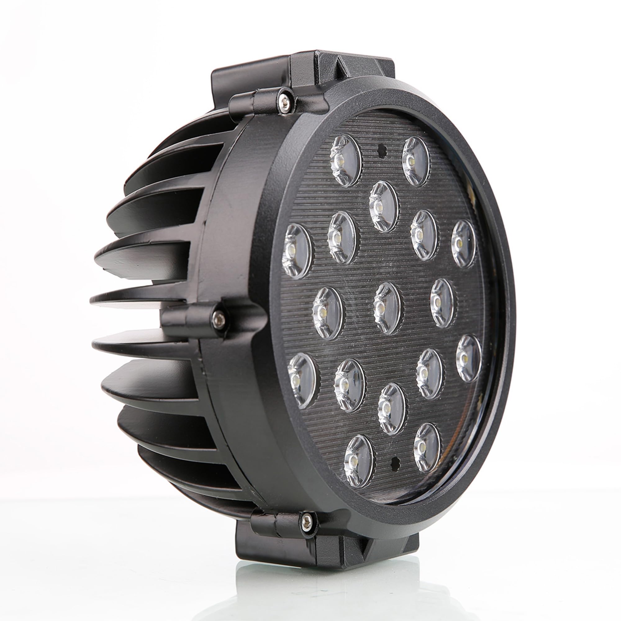 Classic Black Horse Roll Bar incl. Pair of 7.0" Dia. LED Lights w/Black Trim Rings Stainless Steel Compatible with 2020-2024 Jeep Gladiator-RB09SS-PLB