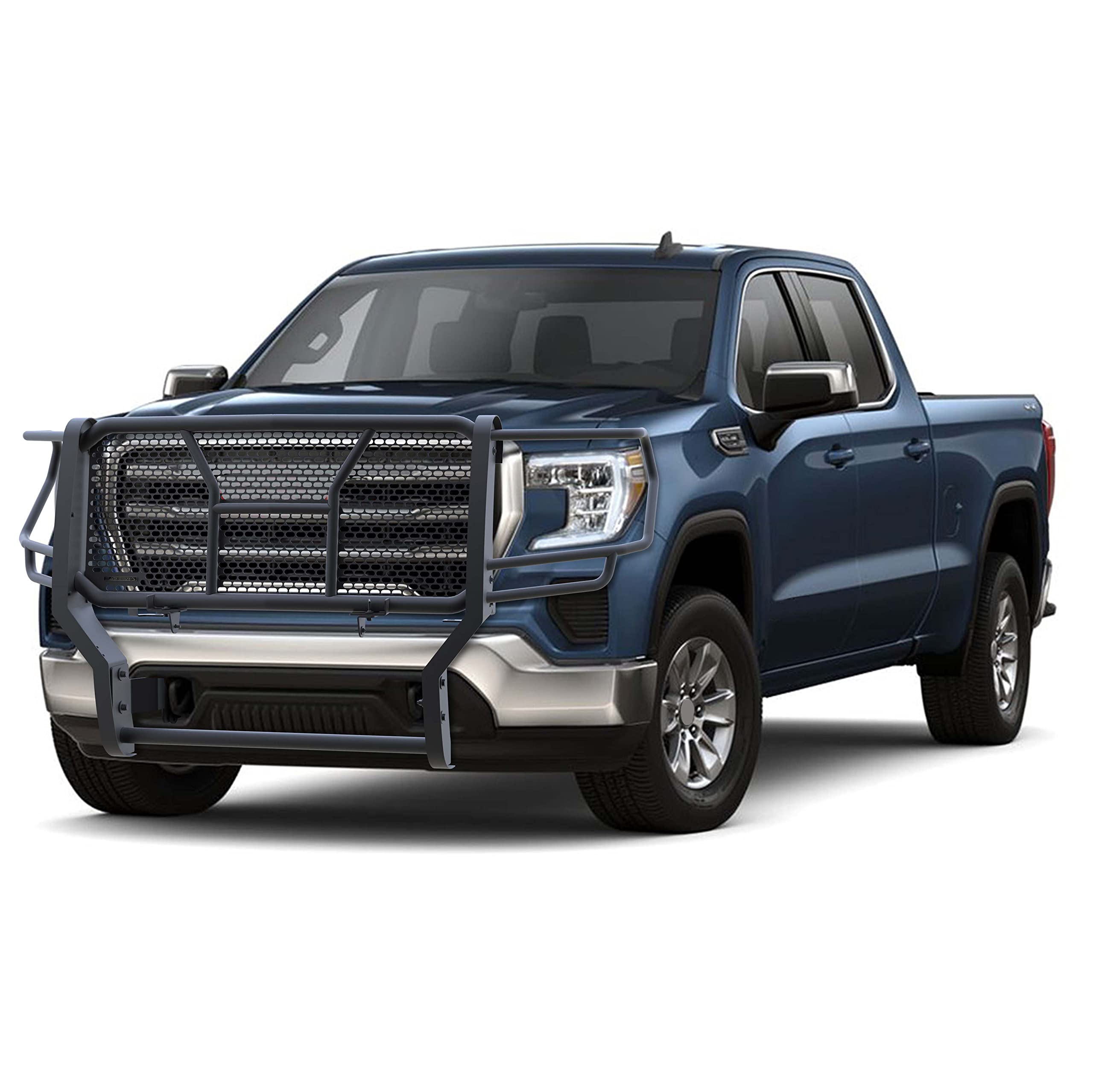 RUGGED Black Horse Heavy Duty Grille Brush Bumper Guard Modular Black Compatible with 2020-2023 GMC Sierra 2500 HD|2020-2023 GMC Sierra 3500 HD-RU-GMSI20-B