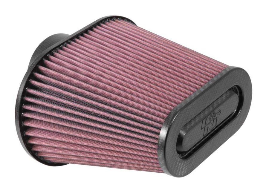 High-Flow K&N Original Lifetime Universal Air Filter - Carbon Fiber Top: Performance, Premium: Flange Diameter: 3.6875 In, Filter Height: 7 In, Flange Length: 2.125 In, Shape: Oval Tapered, RP-5285